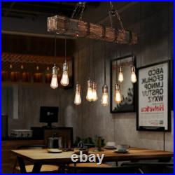 10 Light Chandelier Antique Farmhouse Wood Beam Club Bar Dining Coffee Home Lamp