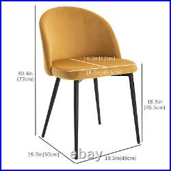 2 Pieces Modern Dining Chairs Upholstered Fabric Bucket Seat for Living Room
