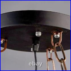 31.5 8-Lights Wagon Wheel Chandelier Wooden Pendant Lamp Rustic Ceiling Light