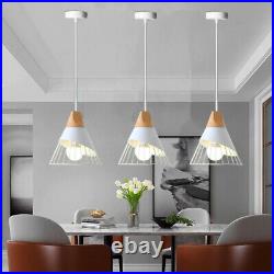 3X Bar Pendant Light Dining Room Ceiling Light Wood Kitchen Chandelier Lighting