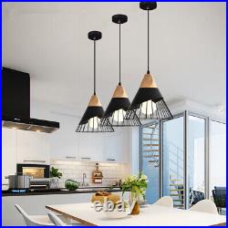 3X Bar Pendant Light Kitchen Lamp Dining Room Ceiling Light Wood Pendant Light
