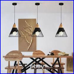 3X Dining Room Pendant Light Kitchen Home Ceiling Light Wood Chandelier Lights
