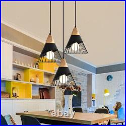 3X Kitchen Pendant Light Wood Ceiling Light Bar Lamp Dining Room Pendant Lights
