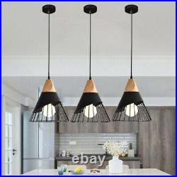 3X Kitchen Pendant Light Wood Ceiling Light Bar Lamp Office Chandelier Lighting