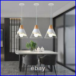 3X White Dining Room Pendant Light Wood Ceiling Light Kitchen Chandelier Lights