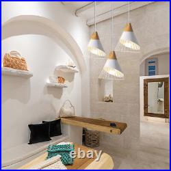 3X Wood Bar Pendant Light Dining Room Ceiling Light White Home Kitchen Lighting