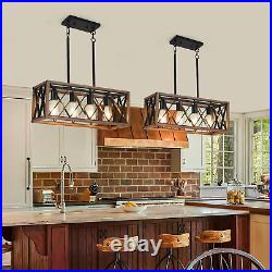 4-Light Dining Room Light Fixture, Farmhouse Kitchen Island Lighting, Adjustable