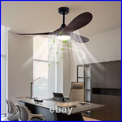 42 Wood LED Ceiling Fan Light With Remote Control Bedroom Dining Room Chandelier