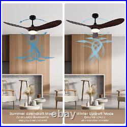 42 Wood LED Ceiling Fan Light With Remote Control Bedroom Dining Room Chandelier