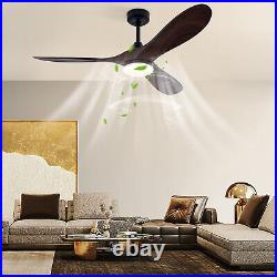 42 Wood LED Ceiling Fan Light With Remote Control Bedroom Dining Room Chandelier