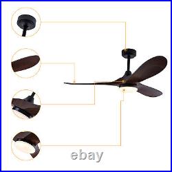 42 Wood LED Ceiling Fan Light With Remote Control Bedroom Dining Room Chandelier