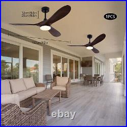 42 Wood LED Ceiling Fan Light With Remote Control Bedroom Dining Room Chandelier