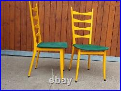 4x Dining Room Chairs Vintage Designer Chair Wood 60er Mid Century Danish 60s