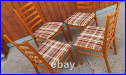4x Dining Room Chairs Vintage Designer Wood 60er Sprossenstuhl Danish 60s, B