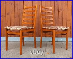 4x Dining Room Chairs Vintage Designer Wood 60er Sprossenstuhl Danish 60s, B