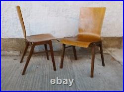 4x Stacking Designer Dining Room Chair Vintage Plywood 60er Chairs B