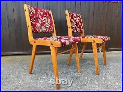 4x Vintage Boomerang Chair Wood Retro Designer Dining Room 60er Danish