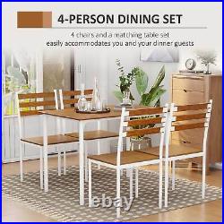 5-Piece Modern Wooden Dining set for Home Kitchen White