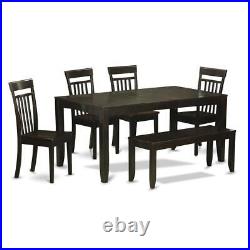 6-Pc Dining Table with bench-Dining Table with Leaf and 4 Dining