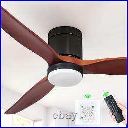 60 Inch Low Profile Ceiling Fan Flush Mount Chandelier Light with LED and Remote