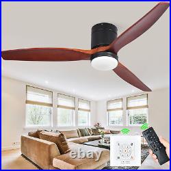 60 Inch Low Profile Ceiling Fan Flush Mount Chandelier Light with LED and Remote