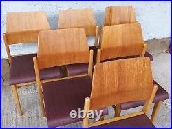 6x Designer Stacking Dining Room Chair Vintage Plywood 60er Chairs