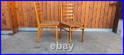 6x Dining Room Chairs Vintage Designer Chair Wood 60er Sprossenstuhl Danish