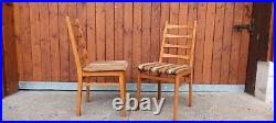 6x Dining Room Chairs Vintage Designer Wood 60er Sprossenstuhl Danish 60s C