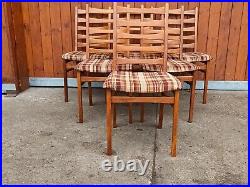 6x Dining Room Chairs Vintage Designer Wood 60er Sprossenstuhl Danish 60s D