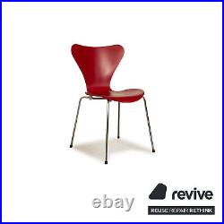 8er Set Fritz Hansen Wood Chairs Red Dining Room