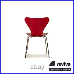 8er Set Fritz Hansen Wood Chairs Red Dining Room