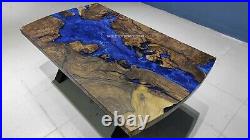 Acacia Dining Table/ Blue Epoxy Resin Table/Dining Room Furniture/ Epoxy Decors