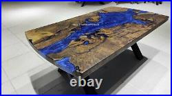 Acacia Dining Table/ Blue Epoxy Resin Table/Dining Room Furniture/ Epoxy Decors
