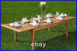 Atnas A-Grade Teak Wood 122 Rectangle Double Extension Dining Table