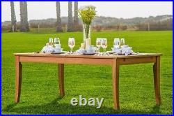 Atnas A-Grade Teak Wood 122 Rectangle Double Extension Dining Table