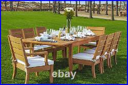 Atnas A-Grade Teak Wood 122 Rectangle Double Extension Dining Table