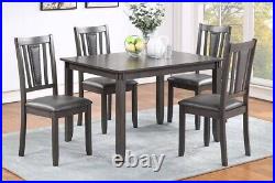 Barnes Classic Style 5 Piece Dining Set in Solid Wood (Espresso)
