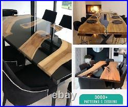 Beautiful Epoxy Tree Bark Moss Resin Dining Table Coffee Table Living Room Table