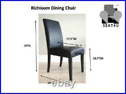 Black Bonded Leather Upholstered Richmond Parson Dining Chair-Contemporary