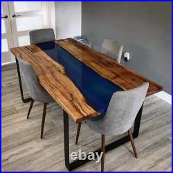 Blue River Epoxy Dining Table, Living Room Wooden Furniture Table Home Decor