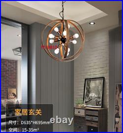 Brass Wood Orb Chandelier 24 Modern Light Ceiling Fixture for Dining Room House