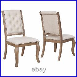 Brockway Cove Tufted Side Chairs Cream and Barley Brown Set of 2