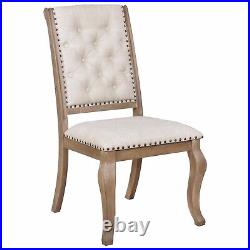 Brockway Cove Tufted Side Chairs Cream and Barley Brown Set of 2