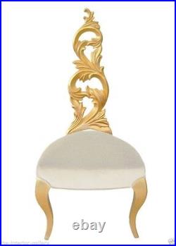 Chair Modern Dining Room Chair Solid Wood Gold Leafing -Diana Beige Velvet