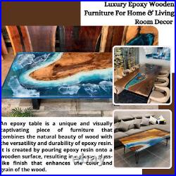 Clear Epoxy Table Epoxy Dining & Center Table Top Living Room Handmade Decor top