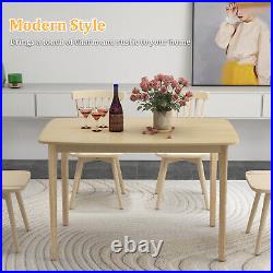 Costway 48 Wooden Dining Table Rectangular Farmhouse Kitchen with Solid Rubber