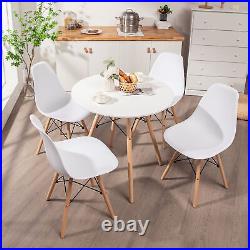Costway Dining Table Set Modern 5 PCS For 4 Round Dining Room Table Set WithSolid