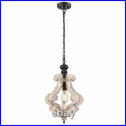 Country Shabby Chic Weathered Wood Chandelier Light Pendant Indoor Lighting 21
