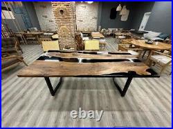 Custom Epoxy Dining Room Table Black Epoxy Table Special Dining Table Decor