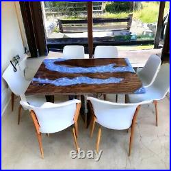Custom River Epoxy Table, Live Edge Epoxy River Table, Dining Room Wood Tabletop